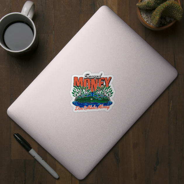 Vintage Scared Money Don't Make Money // Florida Swamp Blue & Orange Alligator by SLAG_Creative